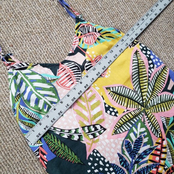 Cynthia Rowley Tropical Print Linen Dress Size 14 - Picture 8 of 10